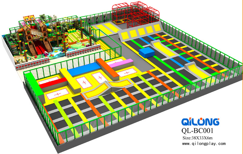 Commercial Multifunction Ninja Course Indoor And Outdoor Funny Trampoline Park