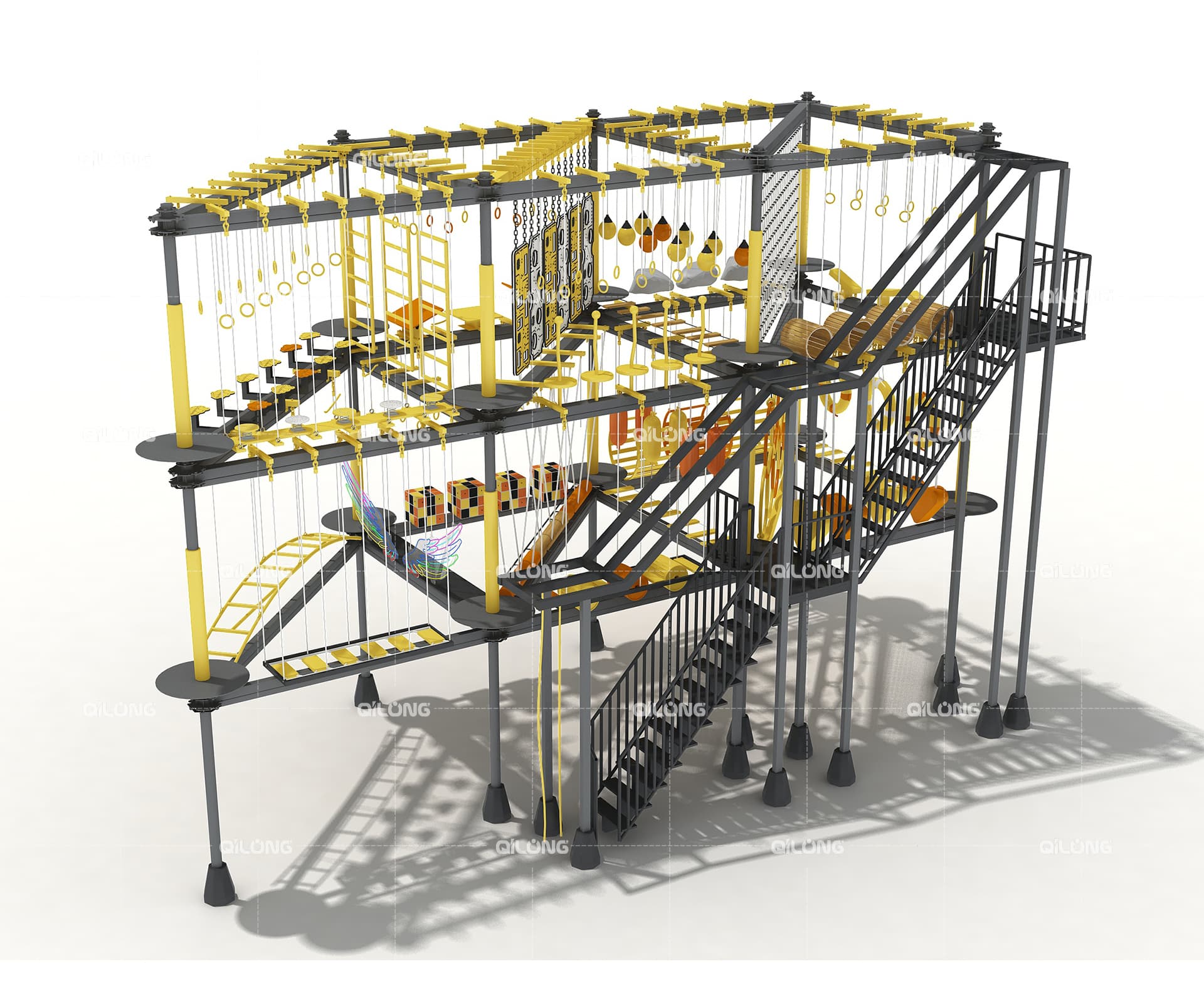 Durable Indoor Playground for Sale, School Children Ninja Warrior Game Rope Course