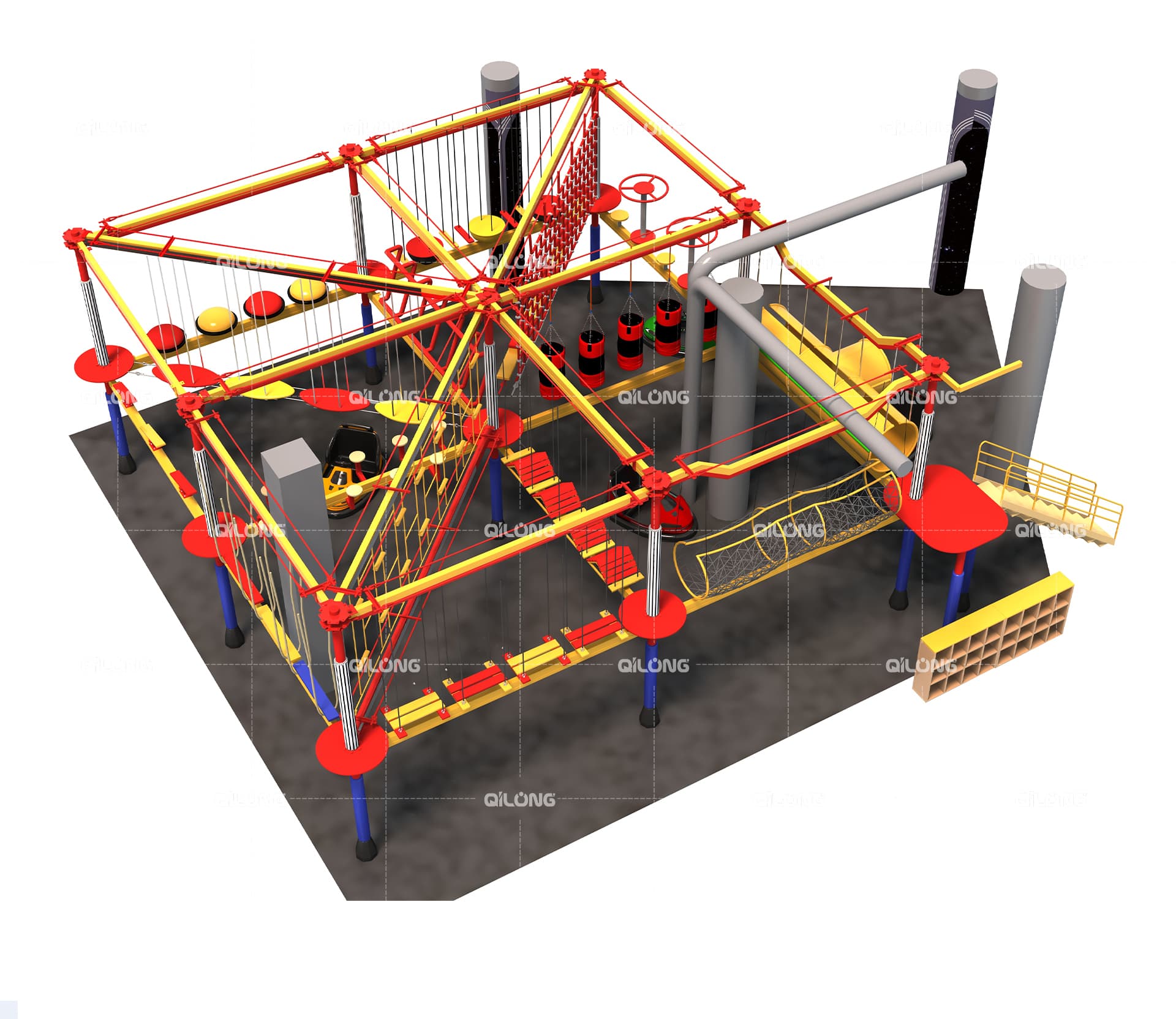 Durable Indoor Playground for Sale, School Children Ninja Warrior Game Rope Course