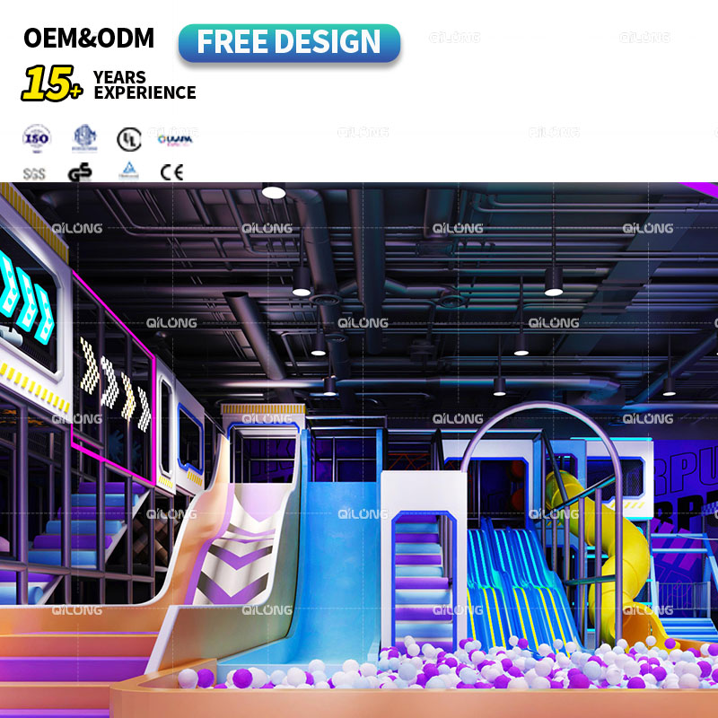 Wholesale Indoor Playground Equipment with Trampoline Basketball Certified Safety Standards Playground for Children Indoor