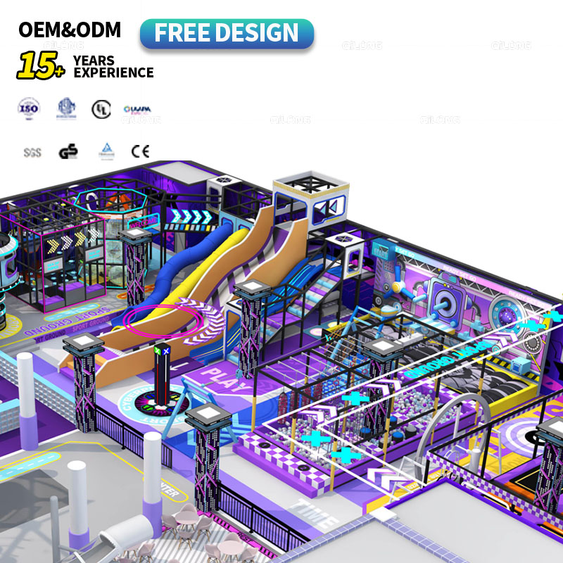 Indoor Playground Rope Course Equipment Kids Play Area Climbing Frame Slide Amusement Park Rides Indoor Trampoline