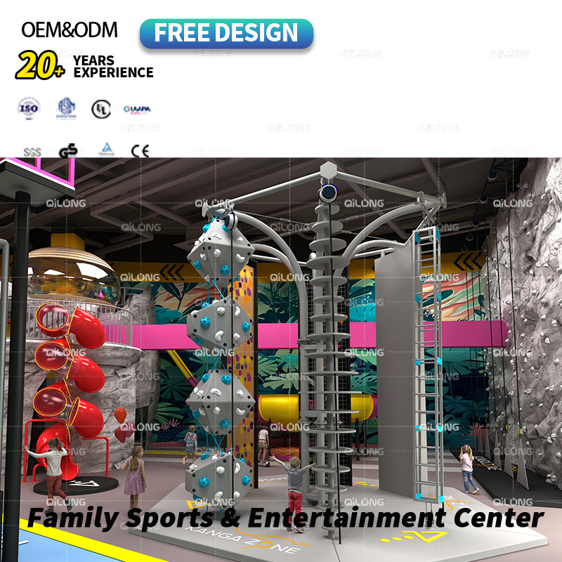 Professional Colorful Kids Indoor Playground Equipment for Children with Trampoline Park Interactive Wall Games for Commercial