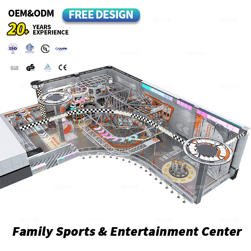 Kids Play Center Children's Indoor Playground Ninja Warrior Obstacle Course Rope Course Kids Indoor Playground