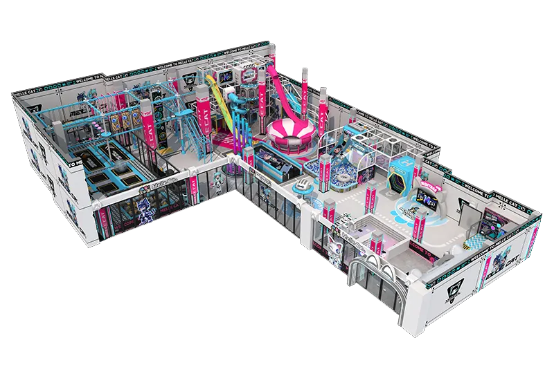 Multi-Attraction Indoor Adventure Park: Trampolines, Rope Course, Screaming & Funnel Slides, Toddler Zone & Stage