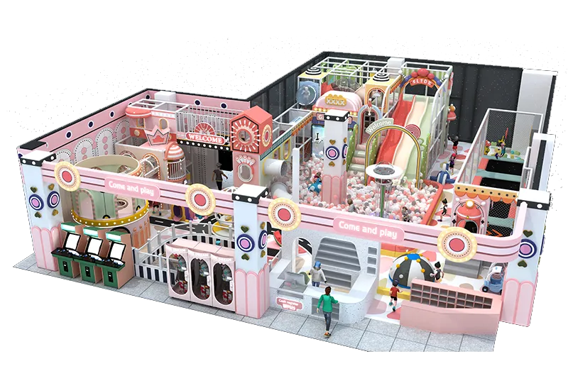 Eye-Catching Dreamy Tower Indoor Playground: Arcade Area, Service Counter & Interactive Ball Pit for Endless Kids' Fun