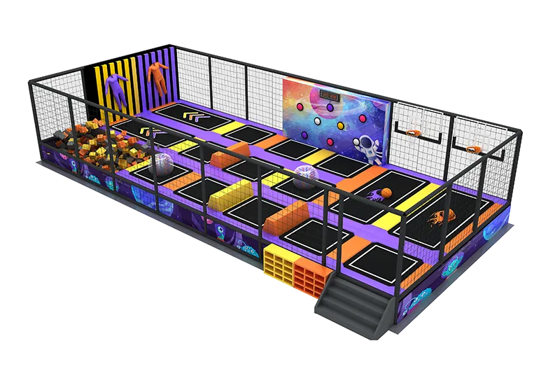 Competitive Multiplayer Play Arena: Purple/Orange/Yellow Zones, Foam Pits & Flexible Soft Obstacles for All Difficulty Levels