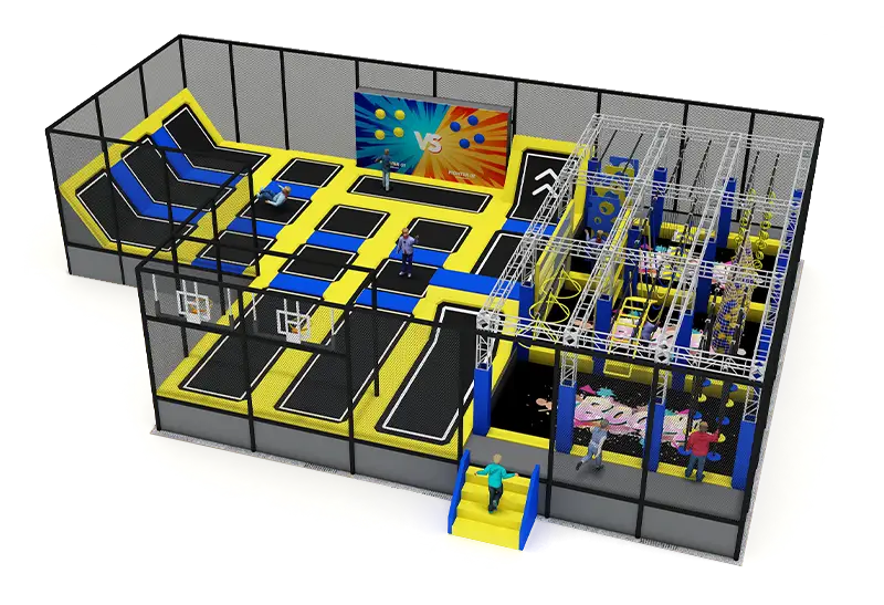 Multi-Zoned Indoor Trampoline Arena: High-Integration Play Zones, Interactive Challenges & Balanced Excitement-Safety Design