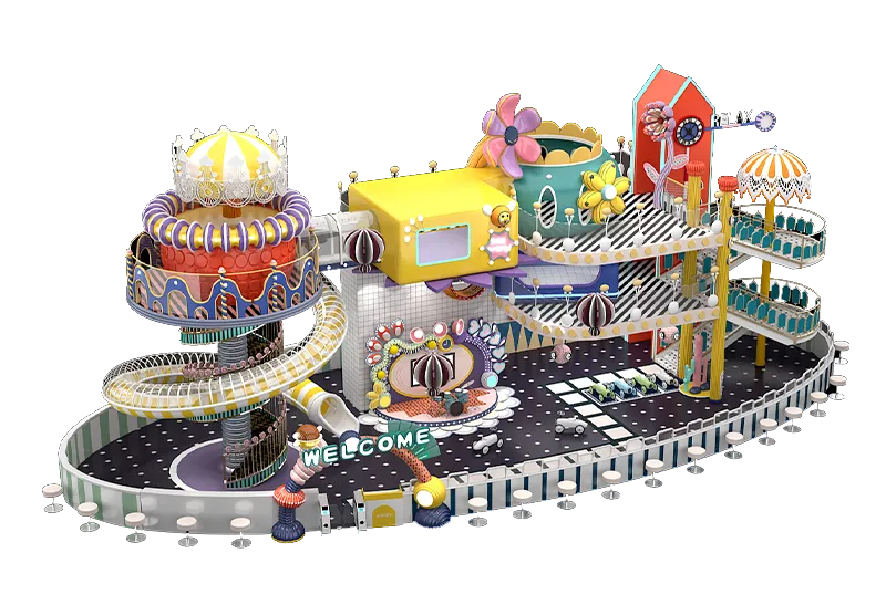 Dreamy Castle Indoor Play Center: Macaron Colors, Slides, Climbing & Interactive Games in a Space-Saving Multi-Level Design