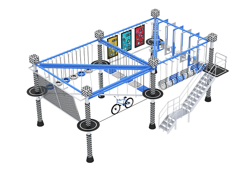 High-Altitude Multi-Elevated Ninja Course: Thrilling Obstacles, Strong Visual Impact & Flexible Customizable Layout for Indoor Venues