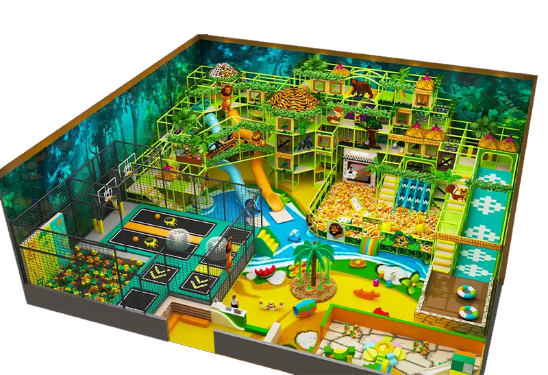Classic Forest-Style Custom Indoor Playground: Giant Slides, Ball Pits & Layered 3D Design for Physical Training Fun