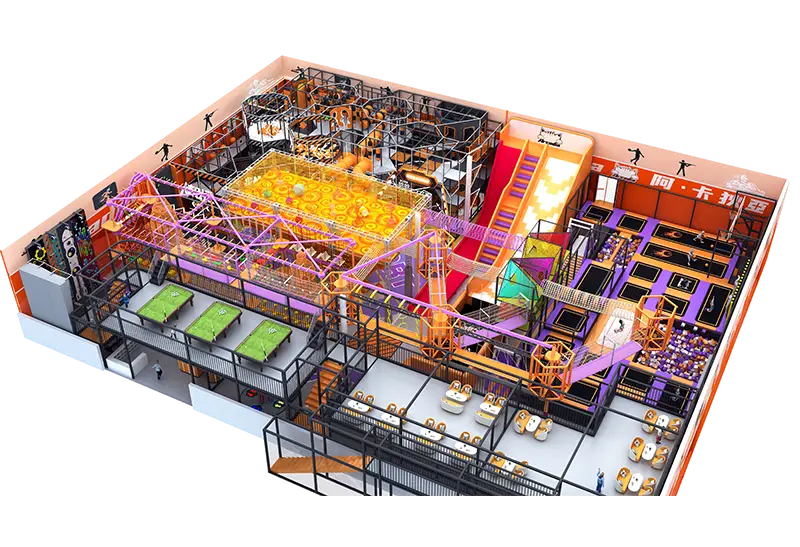 Dual-Level Arcadia Family Destination: Ninja Course, Foam Pits, Climbing Walls, Basketball, Arcade Games & Party Spaces