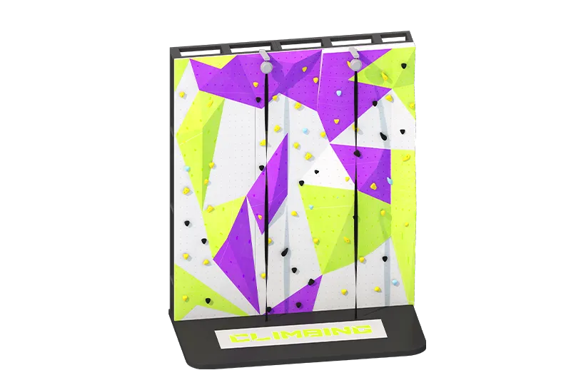 Purple-Green Macaron Dual-Track Climbing Wall: Two-Player Racing, Modular Base, Small Footprint & Tiered Difficulty
