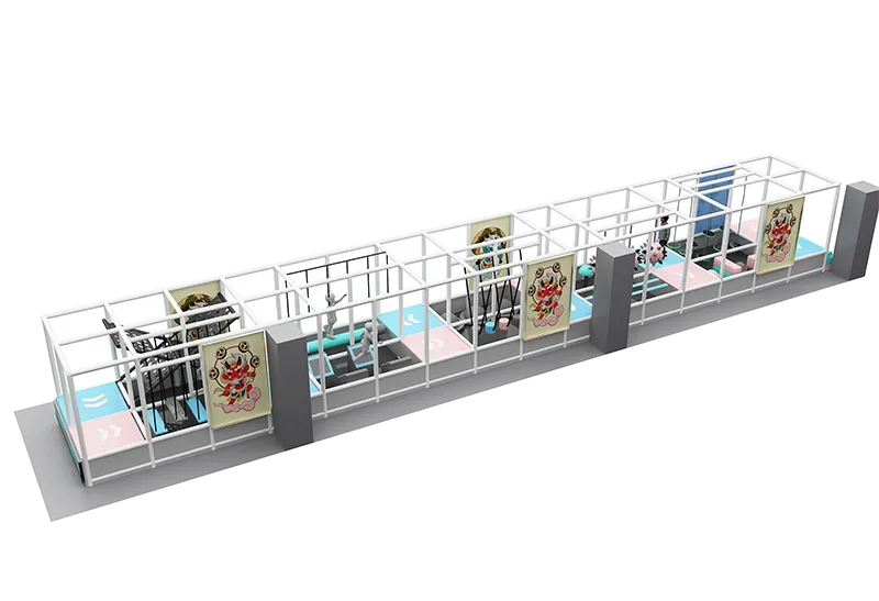 Chinese-Style Themed Ninja Course: Lion & Fortune Murals – Culturally Immersive, Safe & Family-Friendly for Themed Venues