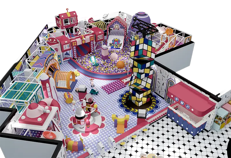 Carousel & Cube Climbing Play Center: Oversized Ball Pit, Horn Slide & Toddler Soft Play Zone for Families