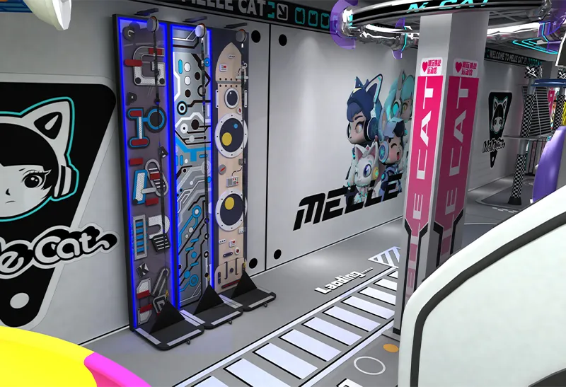 Melle Cat Cyberpunk Climbing Wall: Letter, Circuit & Space Modules – IP-Themed Instagram-Worthy Play for All Ages