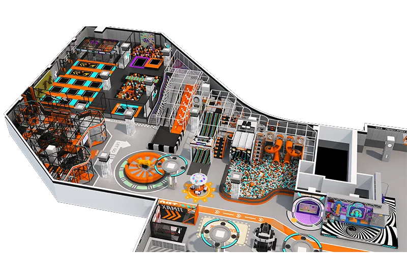 Indoor Sports Arena with Bull Riding: Basketball, Trampolines, Wall Adventure, Competition Check-In & Foam Pit
