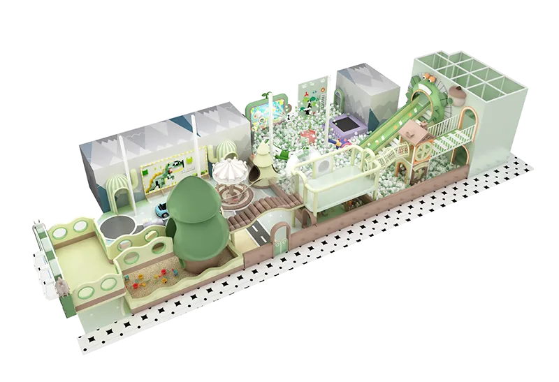 Whimsical Forest-Themed Play Center: Soft Slides, Ball Pits & Sand Areas for Toddlers with Story-Driven Imaginative Zones