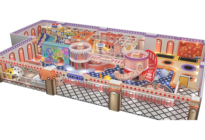 Well-Organized Indoor Play Center: Sports, Intellectual & Entertainment Zones for Parent-Child Fun & Easy Future Updates